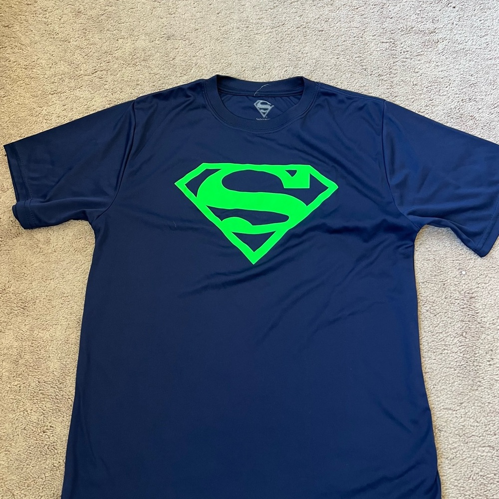 DC Comics Superman Emblem Navy and Green Tee